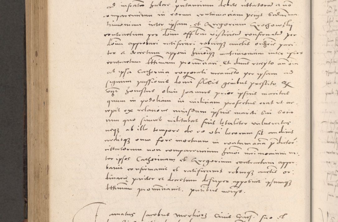 Zdjęcie nr 996 dla obiektu archiwalnego: Acta actorum causarum, sententiarum tam diffinitivarum quam interloquutoriarum, decretorum, obligationum, quietationum et constitutionum procuratorum coram reverendo domino Stanislao Schlomovski praeposito Calissiensi, archidiacono Sandecensi, canonico vicarioque in spiritualibus generali Cracocoviensi ad annum Domini millesimum quingentesimum quinquagesimum sextum, cuius indicatio quatuor decima, pontificatus sanctissimi in Christo patris domini Pauli divina providencia pape quarti anno ipsius