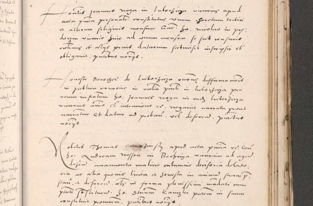 Zdjęcie nr 995 dla obiektu archiwalnego: Acta actorum causarum, sententiarum tam diffinitivarum quam interloquutoriarum, decretorum, obligationum, quietationum et constitutionum procuratorum coram reverendo domino Stanislao Schlomovski praeposito Calissiensi, archidiacono Sandecensi, canonico vicarioque in spiritualibus generali Cracocoviensi ad annum Domini millesimum quingentesimum quinquagesimum sextum, cuius indicatio quatuor decima, pontificatus sanctissimi in Christo patris domini Pauli divina providencia pape quarti anno ipsius