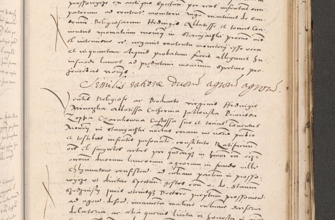 Zdjęcie nr 989 dla obiektu archiwalnego: Acta actorum causarum, sententiarum tam diffinitivarum quam interloquutoriarum, decretorum, obligationum, quietationum et constitutionum procuratorum coram reverendo domino Stanislao Schlomovski praeposito Calissiensi, archidiacono Sandecensi, canonico vicarioque in spiritualibus generali Cracocoviensi ad annum Domini millesimum quingentesimum quinquagesimum sextum, cuius indicatio quatuor decima, pontificatus sanctissimi in Christo patris domini Pauli divina providencia pape quarti anno ipsius
