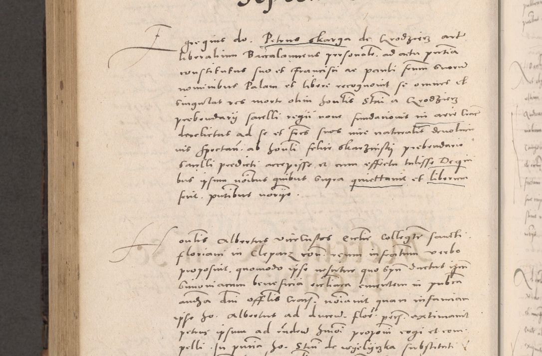 Zdjęcie nr 984 dla obiektu archiwalnego: Acta actorum causarum, sententiarum tam diffinitivarum quam interloquutoriarum, decretorum, obligationum, quietationum et constitutionum procuratorum coram reverendo domino Stanislao Schlomovski praeposito Calissiensi, archidiacono Sandecensi, canonico vicarioque in spiritualibus generali Cracocoviensi ad annum Domini millesimum quingentesimum quinquagesimum sextum, cuius indicatio quatuor decima, pontificatus sanctissimi in Christo patris domini Pauli divina providencia pape quarti anno ipsius