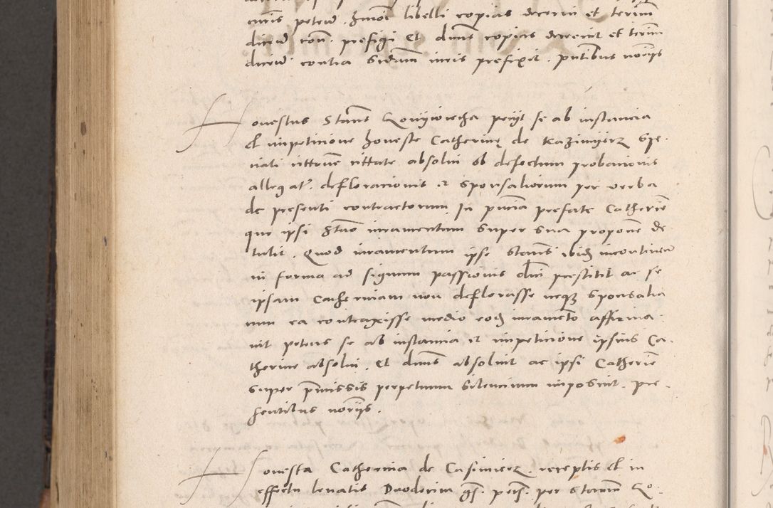 Zdjęcie nr 976 dla obiektu archiwalnego: Acta actorum causarum, sententiarum tam diffinitivarum quam interloquutoriarum, decretorum, obligationum, quietationum et constitutionum procuratorum coram reverendo domino Stanislao Schlomovski praeposito Calissiensi, archidiacono Sandecensi, canonico vicarioque in spiritualibus generali Cracocoviensi ad annum Domini millesimum quingentesimum quinquagesimum sextum, cuius indicatio quatuor decima, pontificatus sanctissimi in Christo patris domini Pauli divina providencia pape quarti anno ipsius