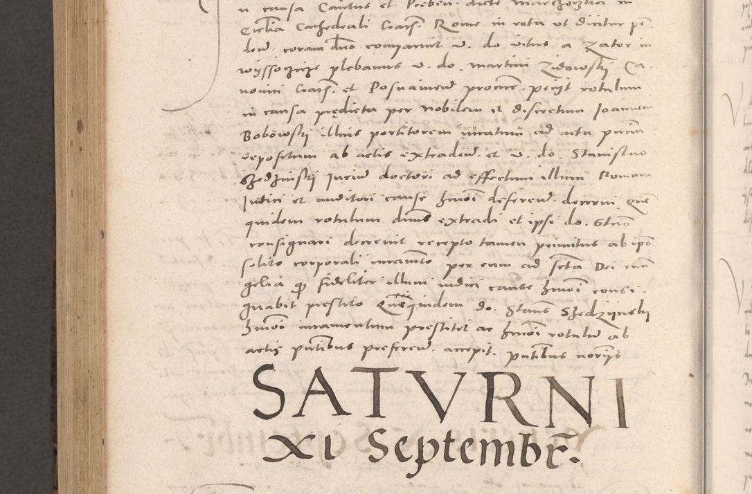 Zdjęcie nr 966 dla obiektu archiwalnego: Acta actorum causarum, sententiarum tam diffinitivarum quam interloquutoriarum, decretorum, obligationum, quietationum et constitutionum procuratorum coram reverendo domino Stanislao Schlomovski praeposito Calissiensi, archidiacono Sandecensi, canonico vicarioque in spiritualibus generali Cracocoviensi ad annum Domini millesimum quingentesimum quinquagesimum sextum, cuius indicatio quatuor decima, pontificatus sanctissimi in Christo patris domini Pauli divina providencia pape quarti anno ipsius