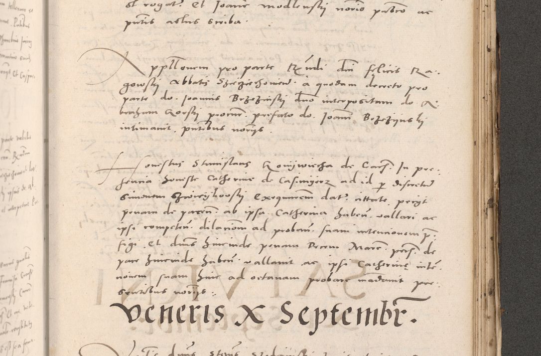 Zdjęcie nr 965 dla obiektu archiwalnego: Acta actorum causarum, sententiarum tam diffinitivarum quam interloquutoriarum, decretorum, obligationum, quietationum et constitutionum procuratorum coram reverendo domino Stanislao Schlomovski praeposito Calissiensi, archidiacono Sandecensi, canonico vicarioque in spiritualibus generali Cracocoviensi ad annum Domini millesimum quingentesimum quinquagesimum sextum, cuius indicatio quatuor decima, pontificatus sanctissimi in Christo patris domini Pauli divina providencia pape quarti anno ipsius