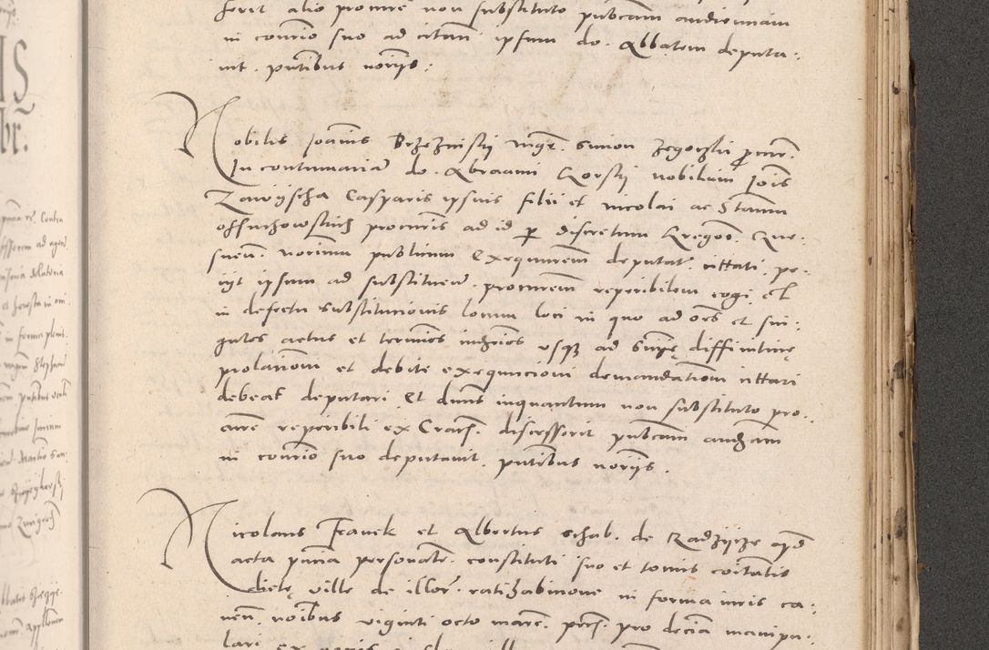Zdjęcie nr 959 dla obiektu archiwalnego: Acta actorum causarum, sententiarum tam diffinitivarum quam interloquutoriarum, decretorum, obligationum, quietationum et constitutionum procuratorum coram reverendo domino Stanislao Schlomovski praeposito Calissiensi, archidiacono Sandecensi, canonico vicarioque in spiritualibus generali Cracocoviensi ad annum Domini millesimum quingentesimum quinquagesimum sextum, cuius indicatio quatuor decima, pontificatus sanctissimi in Christo patris domini Pauli divina providencia pape quarti anno ipsius