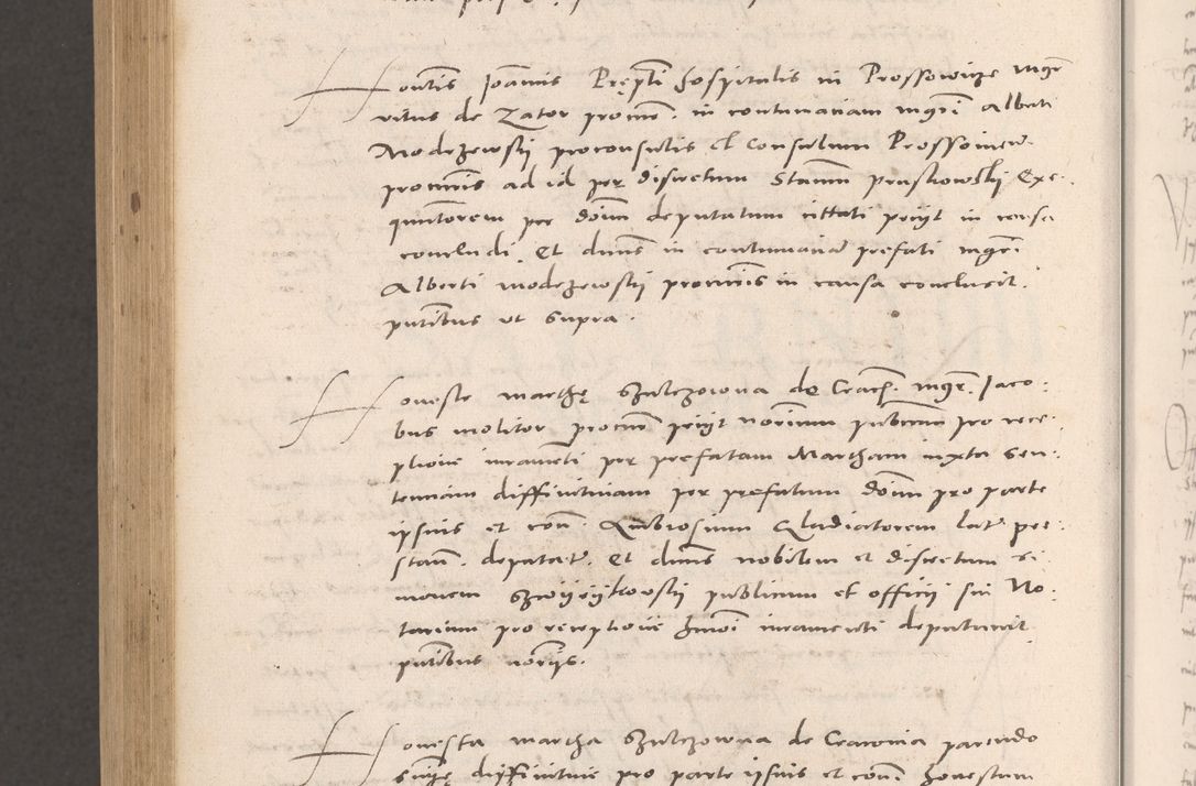 Zdjęcie nr 954 dla obiektu archiwalnego: Acta actorum causarum, sententiarum tam diffinitivarum quam interloquutoriarum, decretorum, obligationum, quietationum et constitutionum procuratorum coram reverendo domino Stanislao Schlomovski praeposito Calissiensi, archidiacono Sandecensi, canonico vicarioque in spiritualibus generali Cracocoviensi ad annum Domini millesimum quingentesimum quinquagesimum sextum, cuius indicatio quatuor decima, pontificatus sanctissimi in Christo patris domini Pauli divina providencia pape quarti anno ipsius