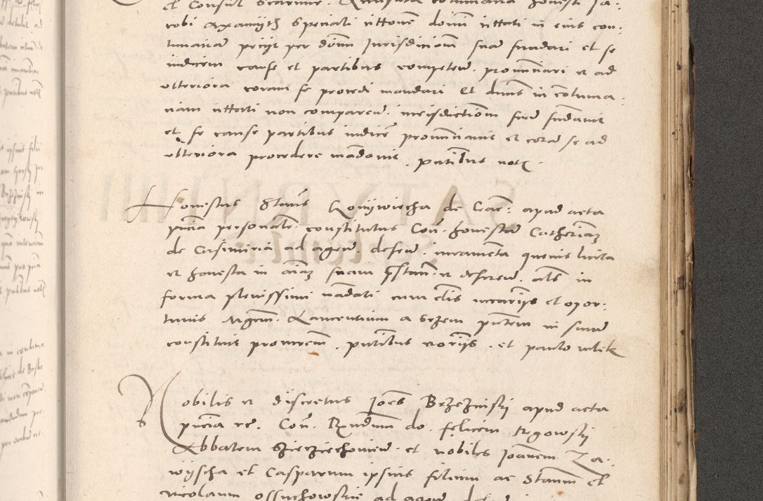 Zdjęcie nr 951 dla obiektu archiwalnego: Acta actorum causarum, sententiarum tam diffinitivarum quam interloquutoriarum, decretorum, obligationum, quietationum et constitutionum procuratorum coram reverendo domino Stanislao Schlomovski praeposito Calissiensi, archidiacono Sandecensi, canonico vicarioque in spiritualibus generali Cracocoviensi ad annum Domini millesimum quingentesimum quinquagesimum sextum, cuius indicatio quatuor decima, pontificatus sanctissimi in Christo patris domini Pauli divina providencia pape quarti anno ipsius