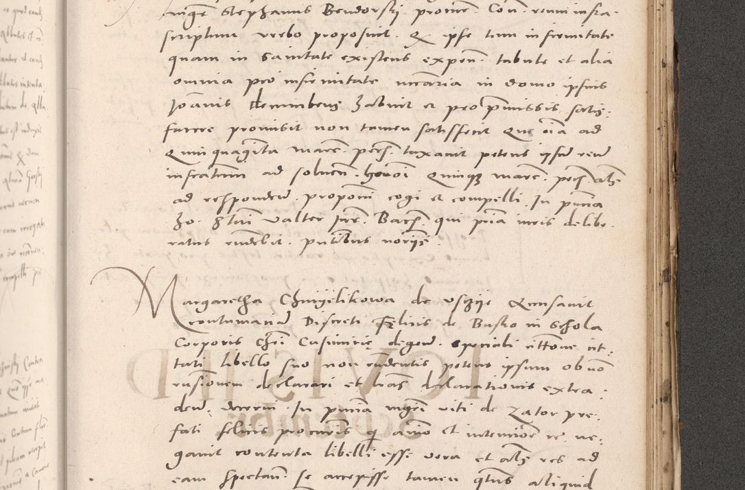 Zdjęcie nr 947 dla obiektu archiwalnego: Acta actorum causarum, sententiarum tam diffinitivarum quam interloquutoriarum, decretorum, obligationum, quietationum et constitutionum procuratorum coram reverendo domino Stanislao Schlomovski praeposito Calissiensi, archidiacono Sandecensi, canonico vicarioque in spiritualibus generali Cracocoviensi ad annum Domini millesimum quingentesimum quinquagesimum sextum, cuius indicatio quatuor decima, pontificatus sanctissimi in Christo patris domini Pauli divina providencia pape quarti anno ipsius