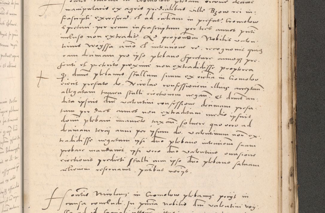 Zdjęcie nr 1057 dla obiektu archiwalnego: Acta actorum causarum, sententiarum tam diffinitivarum quam interloquutoriarum, decretorum, obligationum, quietationum et constitutionum procuratorum coram reverendo domino Stanislao Schlomovski praeposito Calissiensi, archidiacono Sandecensi, canonico vicarioque in spiritualibus generali Cracocoviensi ad annum Domini millesimum quingentesimum quinquagesimum sextum, cuius indicatio quatuor decima, pontificatus sanctissimi in Christo patris domini Pauli divina providencia pape quarti anno ipsius