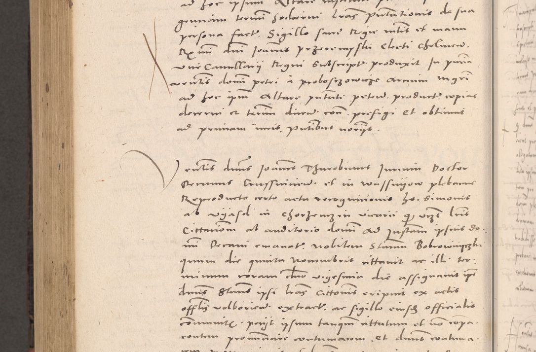 Zdjęcie nr 1056 dla obiektu archiwalnego: Acta actorum causarum, sententiarum tam diffinitivarum quam interloquutoriarum, decretorum, obligationum, quietationum et constitutionum procuratorum coram reverendo domino Stanislao Schlomovski praeposito Calissiensi, archidiacono Sandecensi, canonico vicarioque in spiritualibus generali Cracocoviensi ad annum Domini millesimum quingentesimum quinquagesimum sextum, cuius indicatio quatuor decima, pontificatus sanctissimi in Christo patris domini Pauli divina providencia pape quarti anno ipsius