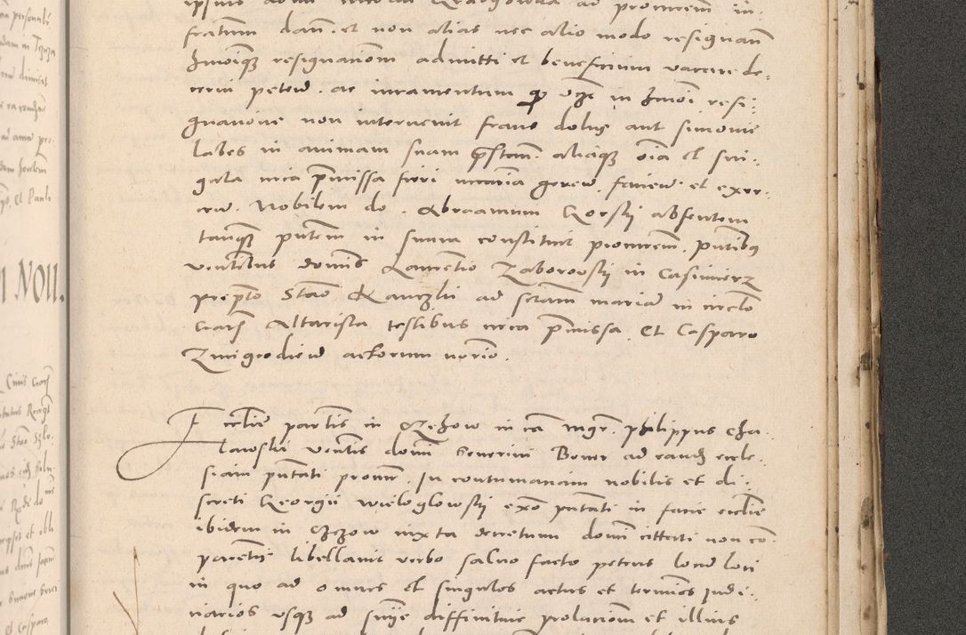 Zdjęcie nr 1055 dla obiektu archiwalnego: Acta actorum causarum, sententiarum tam diffinitivarum quam interloquutoriarum, decretorum, obligationum, quietationum et constitutionum procuratorum coram reverendo domino Stanislao Schlomovski praeposito Calissiensi, archidiacono Sandecensi, canonico vicarioque in spiritualibus generali Cracocoviensi ad annum Domini millesimum quingentesimum quinquagesimum sextum, cuius indicatio quatuor decima, pontificatus sanctissimi in Christo patris domini Pauli divina providencia pape quarti anno ipsius