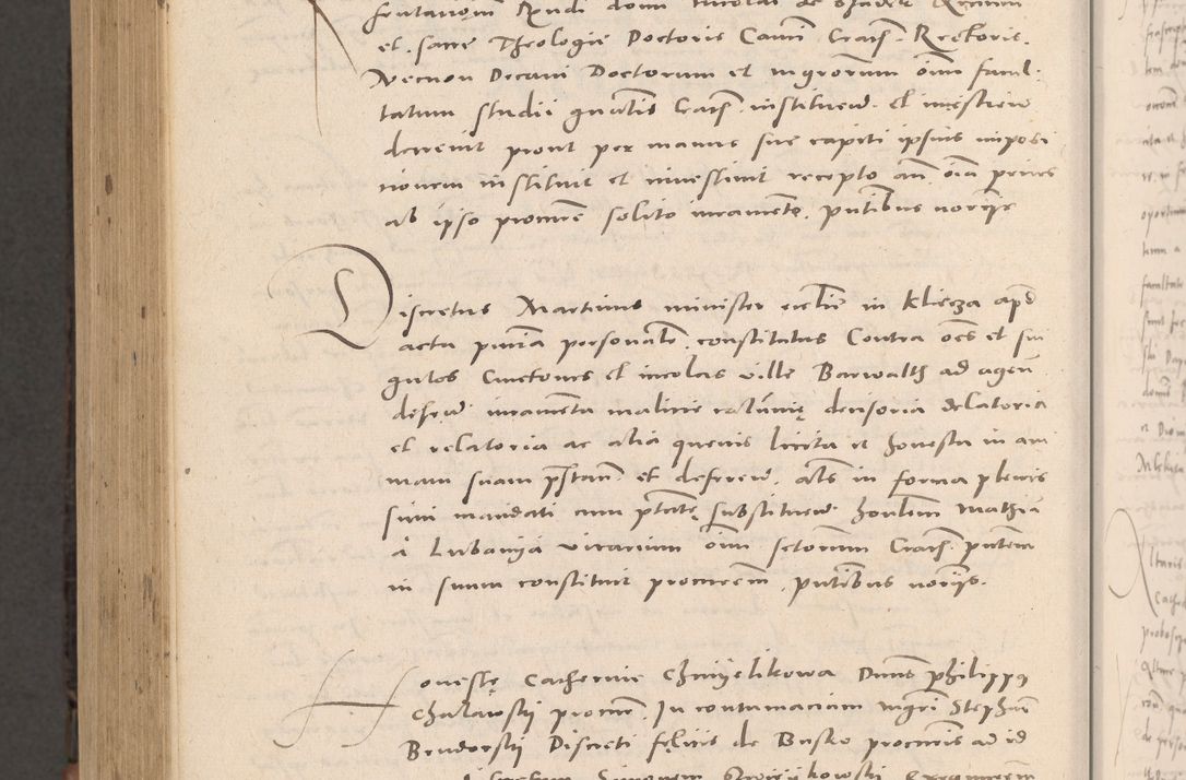 Zdjęcie nr 1052 dla obiektu archiwalnego: Acta actorum causarum, sententiarum tam diffinitivarum quam interloquutoriarum, decretorum, obligationum, quietationum et constitutionum procuratorum coram reverendo domino Stanislao Schlomovski praeposito Calissiensi, archidiacono Sandecensi, canonico vicarioque in spiritualibus generali Cracocoviensi ad annum Domini millesimum quingentesimum quinquagesimum sextum, cuius indicatio quatuor decima, pontificatus sanctissimi in Christo patris domini Pauli divina providencia pape quarti anno ipsius