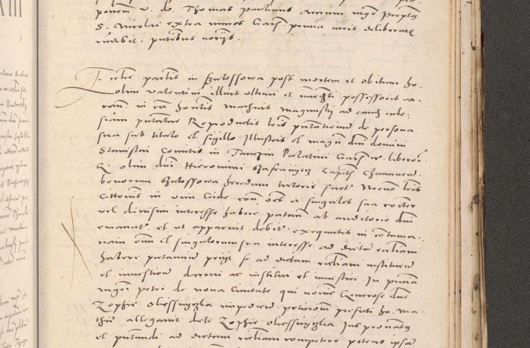Zdjęcie nr 1051 dla obiektu archiwalnego: Acta actorum causarum, sententiarum tam diffinitivarum quam interloquutoriarum, decretorum, obligationum, quietationum et constitutionum procuratorum coram reverendo domino Stanislao Schlomovski praeposito Calissiensi, archidiacono Sandecensi, canonico vicarioque in spiritualibus generali Cracocoviensi ad annum Domini millesimum quingentesimum quinquagesimum sextum, cuius indicatio quatuor decima, pontificatus sanctissimi in Christo patris domini Pauli divina providencia pape quarti anno ipsius