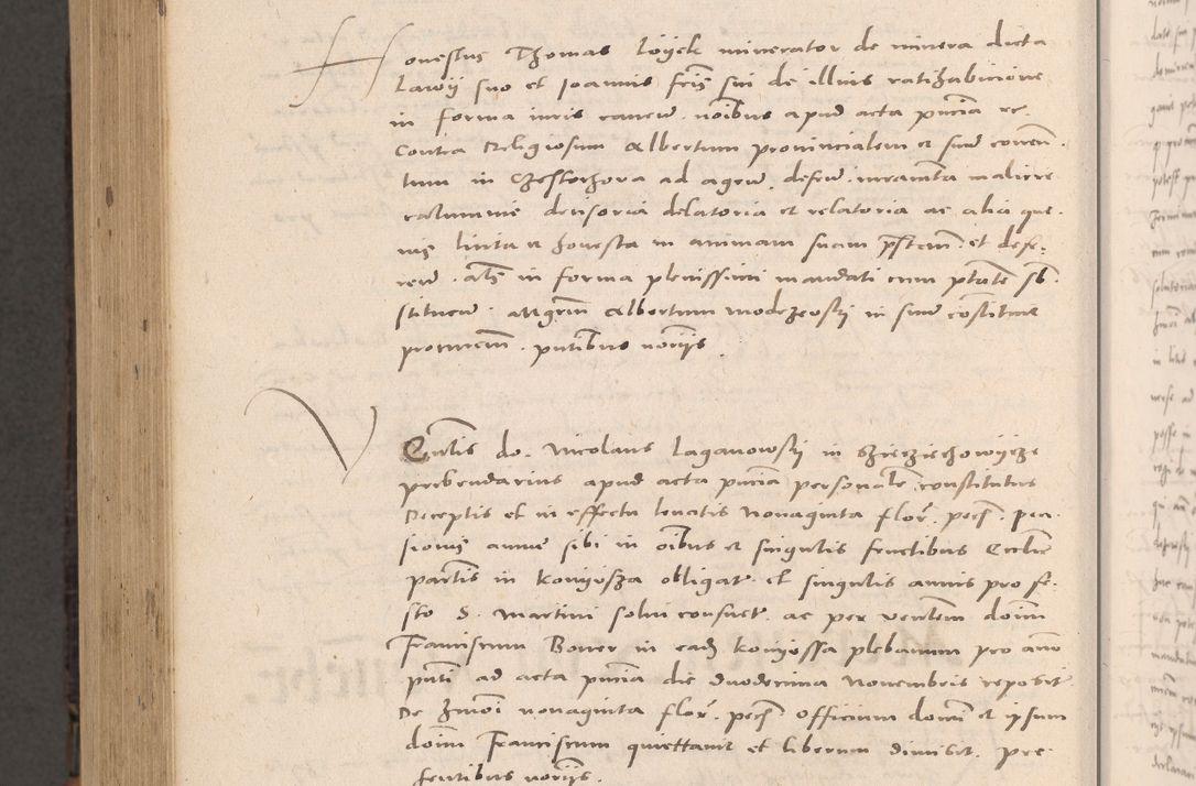 Zdjęcie nr 1046 dla obiektu archiwalnego: Acta actorum causarum, sententiarum tam diffinitivarum quam interloquutoriarum, decretorum, obligationum, quietationum et constitutionum procuratorum coram reverendo domino Stanislao Schlomovski praeposito Calissiensi, archidiacono Sandecensi, canonico vicarioque in spiritualibus generali Cracocoviensi ad annum Domini millesimum quingentesimum quinquagesimum sextum, cuius indicatio quatuor decima, pontificatus sanctissimi in Christo patris domini Pauli divina providencia pape quarti anno ipsius