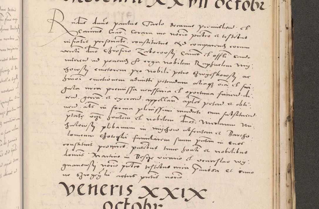 Zdjęcie nr 1029 dla obiektu archiwalnego: Acta actorum causarum, sententiarum tam diffinitivarum quam interloquutoriarum, decretorum, obligationum, quietationum et constitutionum procuratorum coram reverendo domino Stanislao Schlomovski praeposito Calissiensi, archidiacono Sandecensi, canonico vicarioque in spiritualibus generali Cracocoviensi ad annum Domini millesimum quingentesimum quinquagesimum sextum, cuius indicatio quatuor decima, pontificatus sanctissimi in Christo patris domini Pauli divina providencia pape quarti anno ipsius