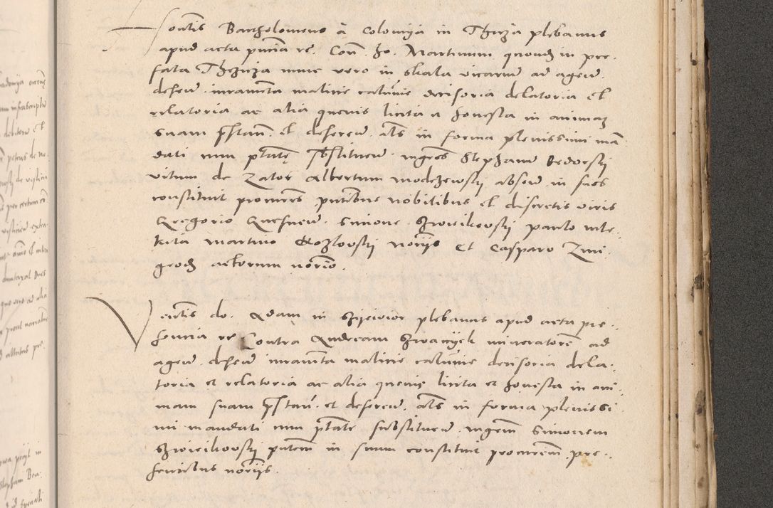 Zdjęcie nr 1031 dla obiektu archiwalnego: Acta actorum causarum, sententiarum tam diffinitivarum quam interloquutoriarum, decretorum, obligationum, quietationum et constitutionum procuratorum coram reverendo domino Stanislao Schlomovski praeposito Calissiensi, archidiacono Sandecensi, canonico vicarioque in spiritualibus generali Cracocoviensi ad annum Domini millesimum quingentesimum quinquagesimum sextum, cuius indicatio quatuor decima, pontificatus sanctissimi in Christo patris domini Pauli divina providencia pape quarti anno ipsius