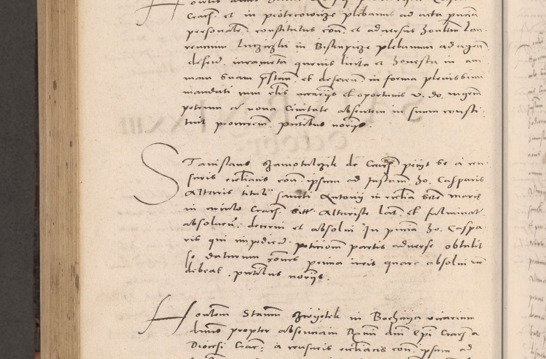 Zdjęcie nr 1026 dla obiektu archiwalnego: Acta actorum causarum, sententiarum tam diffinitivarum quam interloquutoriarum, decretorum, obligationum, quietationum et constitutionum procuratorum coram reverendo domino Stanislao Schlomovski praeposito Calissiensi, archidiacono Sandecensi, canonico vicarioque in spiritualibus generali Cracocoviensi ad annum Domini millesimum quingentesimum quinquagesimum sextum, cuius indicatio quatuor decima, pontificatus sanctissimi in Christo patris domini Pauli divina providencia pape quarti anno ipsius