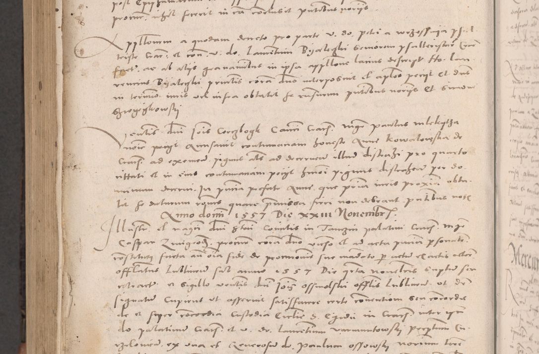 Zdjęcie nr 1106 dla obiektu archiwalnego: Acta actorum causarum, sententiarum tam diffinitivarum quam interloquutoriarum, decretorum, obligationum, quietationum et constitutionum procuratorum coram reverendo domino Stanislao Schlomovski praeposito Calissiensi, archidiacono Sandecensi, canonico vicarioque in spiritualibus generali Cracocoviensi ad annum Domini millesimum quingentesimum quinquagesimum sextum, cuius indicatio quatuor decima, pontificatus sanctissimi in Christo patris domini Pauli divina providencia pape quarti anno ipsius