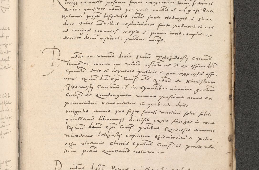 Zdjęcie nr 1087 dla obiektu archiwalnego: Acta actorum causarum, sententiarum tam diffinitivarum quam interloquutoriarum, decretorum, obligationum, quietationum et constitutionum procuratorum coram reverendo domino Stanislao Schlomovski praeposito Calissiensi, archidiacono Sandecensi, canonico vicarioque in spiritualibus generali Cracocoviensi ad annum Domini millesimum quingentesimum quinquagesimum sextum, cuius indicatio quatuor decima, pontificatus sanctissimi in Christo patris domini Pauli divina providencia pape quarti anno ipsius