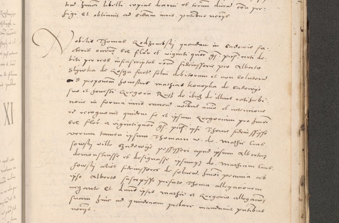 Zdjęcie nr 1081 dla obiektu archiwalnego: Acta actorum causarum, sententiarum tam diffinitivarum quam interloquutoriarum, decretorum, obligationum, quietationum et constitutionum procuratorum coram reverendo domino Stanislao Schlomovski praeposito Calissiensi, archidiacono Sandecensi, canonico vicarioque in spiritualibus generali Cracocoviensi ad annum Domini millesimum quingentesimum quinquagesimum sextum, cuius indicatio quatuor decima, pontificatus sanctissimi in Christo patris domini Pauli divina providencia pape quarti anno ipsius