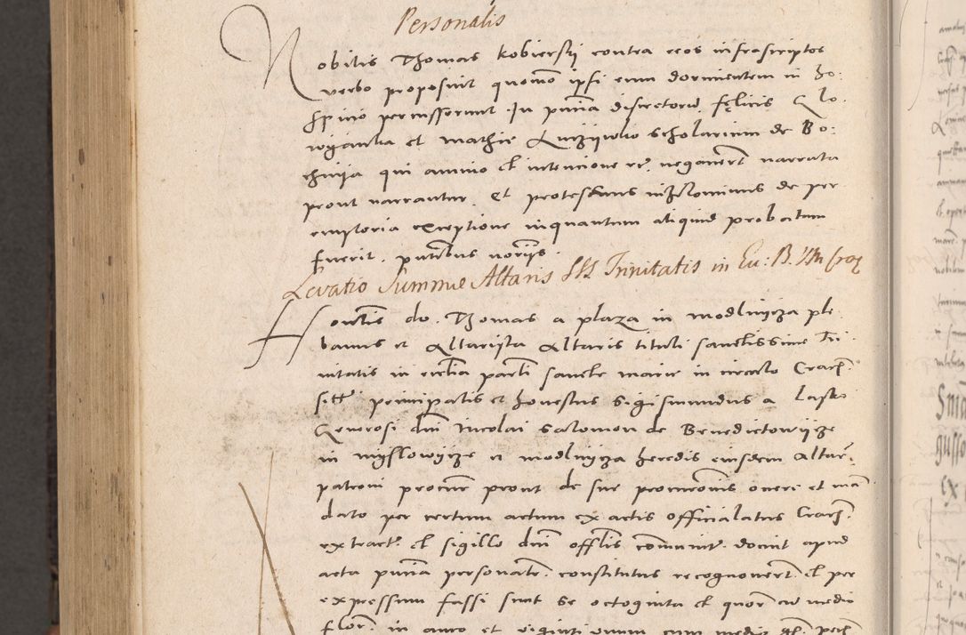 Zdjęcie nr 1070 dla obiektu archiwalnego: Acta actorum causarum, sententiarum tam diffinitivarum quam interloquutoriarum, decretorum, obligationum, quietationum et constitutionum procuratorum coram reverendo domino Stanislao Schlomovski praeposito Calissiensi, archidiacono Sandecensi, canonico vicarioque in spiritualibus generali Cracocoviensi ad annum Domini millesimum quingentesimum quinquagesimum sextum, cuius indicatio quatuor decima, pontificatus sanctissimi in Christo patris domini Pauli divina providencia pape quarti anno ipsius