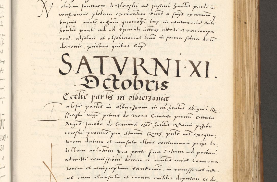 Zdjęcie nr 396 dla obiektu archiwalnego: Acta actorum, sententiarum tam diffinitivarum quam interloquutoriarum, decretorum, obligationum, quietationum et constitutionum procuratorum coram reverendo domino Andrea Przeczlauski scholastico vicarioque in spiritualibus generali Cracoviensi, ad annum Domini millesimum quingentesimum sexagesimum primum, cuius inditio quarta, pontidicatus Pii quarti, annus secundus, poeliciter sequuntur