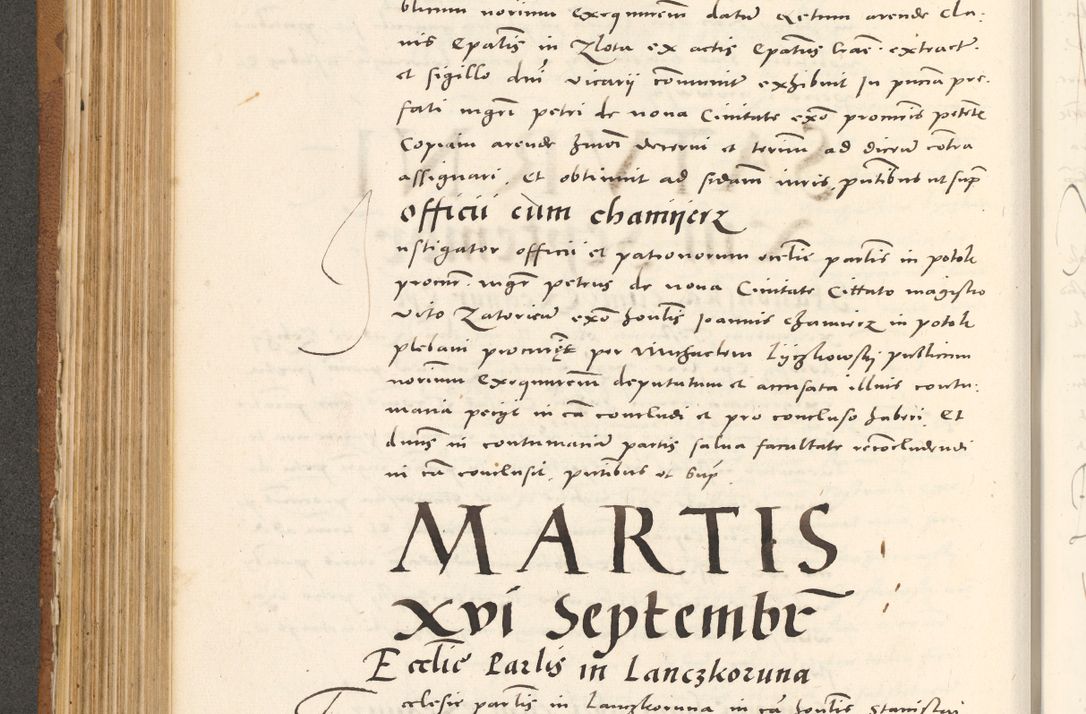 Zdjęcie nr 363 dla obiektu archiwalnego: Acta actorum, sententiarum tam diffinitivarum quam interloquutoriarum, decretorum, obligationum, quietationum et constitutionum procuratorum coram reverendo domino Andrea Przeczlauski scholastico vicarioque in spiritualibus generali Cracoviensi, ad annum Domini millesimum quingentesimum sexagesimum primum, cuius inditio quarta, pontidicatus Pii quarti, annus secundus, poeliciter sequuntur