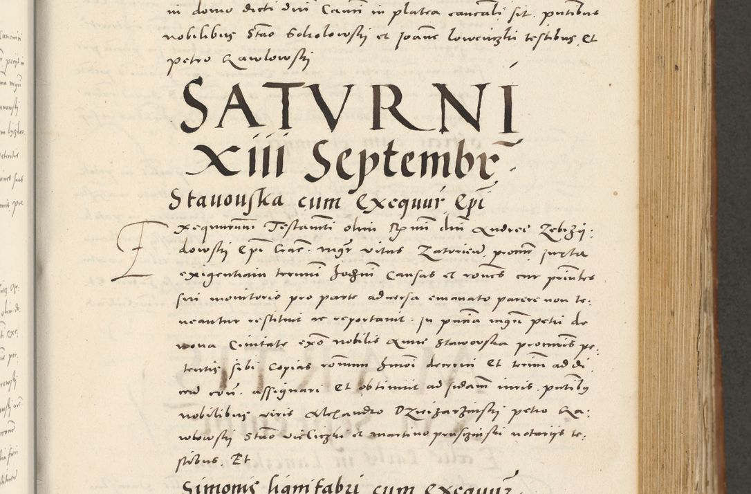 Zdjęcie nr 362 dla obiektu archiwalnego: Acta actorum, sententiarum tam diffinitivarum quam interloquutoriarum, decretorum, obligationum, quietationum et constitutionum procuratorum coram reverendo domino Andrea Przeczlauski scholastico vicarioque in spiritualibus generali Cracoviensi, ad annum Domini millesimum quingentesimum sexagesimum primum, cuius inditio quarta, pontidicatus Pii quarti, annus secundus, poeliciter sequuntur