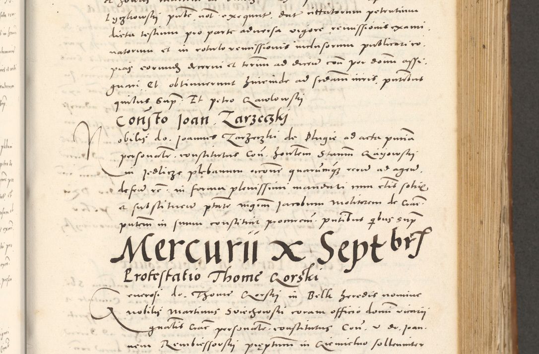Zdjęcie nr 354 dla obiektu archiwalnego: Acta actorum, sententiarum tam diffinitivarum quam interloquutoriarum, decretorum, obligationum, quietationum et constitutionum procuratorum coram reverendo domino Andrea Przeczlauski scholastico vicarioque in spiritualibus generali Cracoviensi, ad annum Domini millesimum quingentesimum sexagesimum primum, cuius inditio quarta, pontidicatus Pii quarti, annus secundus, poeliciter sequuntur