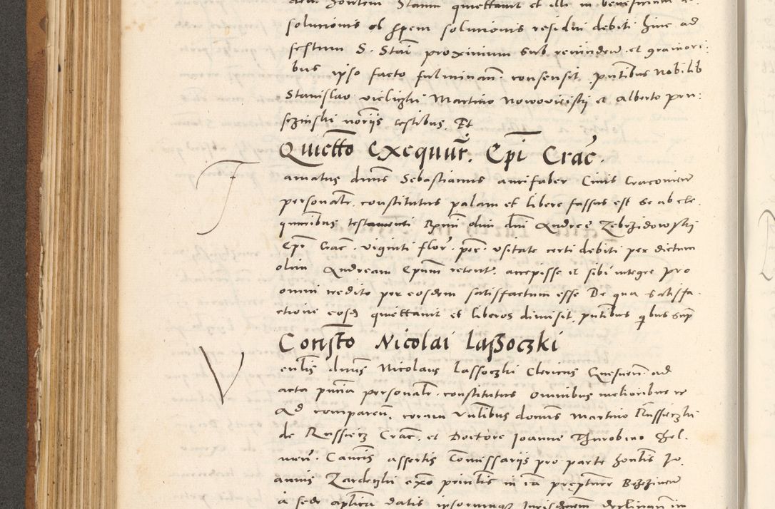 Zdjęcie nr 335 dla obiektu archiwalnego: Acta actorum, sententiarum tam diffinitivarum quam interloquutoriarum, decretorum, obligationum, quietationum et constitutionum procuratorum coram reverendo domino Andrea Przeczlauski scholastico vicarioque in spiritualibus generali Cracoviensi, ad annum Domini millesimum quingentesimum sexagesimum primum, cuius inditio quarta, pontidicatus Pii quarti, annus secundus, poeliciter sequuntur