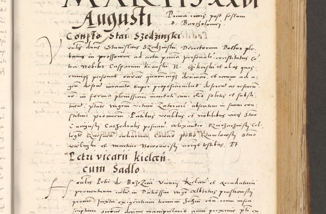 Zdjęcie nr 318 dla obiektu archiwalnego: Acta actorum, sententiarum tam diffinitivarum quam interloquutoriarum, decretorum, obligationum, quietationum et constitutionum procuratorum coram reverendo domino Andrea Przeczlauski scholastico vicarioque in spiritualibus generali Cracoviensi, ad annum Domini millesimum quingentesimum sexagesimum primum, cuius inditio quarta, pontidicatus Pii quarti, annus secundus, poeliciter sequuntur