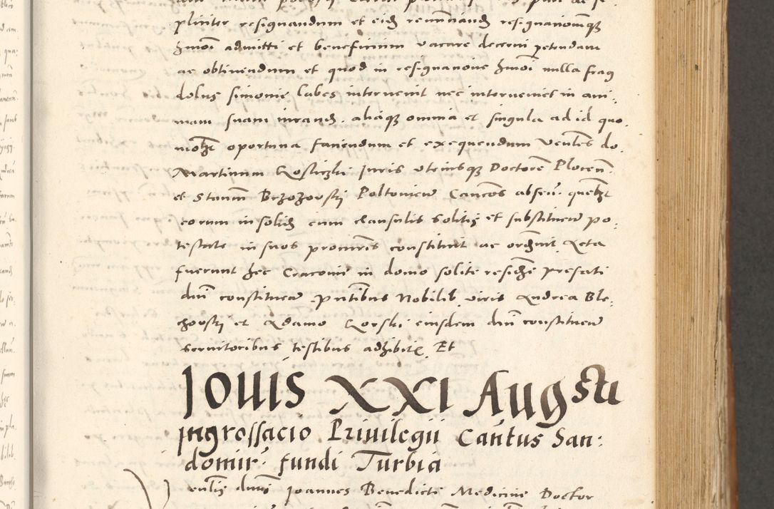 Zdjęcie nr 314 dla obiektu archiwalnego: Acta actorum, sententiarum tam diffinitivarum quam interloquutoriarum, decretorum, obligationum, quietationum et constitutionum procuratorum coram reverendo domino Andrea Przeczlauski scholastico vicarioque in spiritualibus generali Cracoviensi, ad annum Domini millesimum quingentesimum sexagesimum primum, cuius inditio quarta, pontidicatus Pii quarti, annus secundus, poeliciter sequuntur