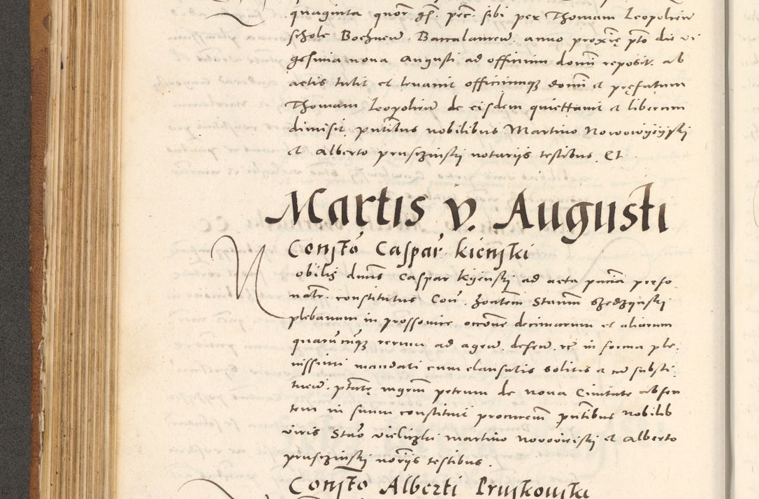 Zdjęcie nr 295 dla obiektu archiwalnego: Acta actorum, sententiarum tam diffinitivarum quam interloquutoriarum, decretorum, obligationum, quietationum et constitutionum procuratorum coram reverendo domino Andrea Przeczlauski scholastico vicarioque in spiritualibus generali Cracoviensi, ad annum Domini millesimum quingentesimum sexagesimum primum, cuius inditio quarta, pontidicatus Pii quarti, annus secundus, poeliciter sequuntur