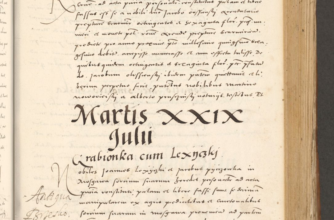 Zdjęcie nr 290 dla obiektu archiwalnego: Acta actorum, sententiarum tam diffinitivarum quam interloquutoriarum, decretorum, obligationum, quietationum et constitutionum procuratorum coram reverendo domino Andrea Przeczlauski scholastico vicarioque in spiritualibus generali Cracoviensi, ad annum Domini millesimum quingentesimum sexagesimum primum, cuius inditio quarta, pontidicatus Pii quarti, annus secundus, poeliciter sequuntur