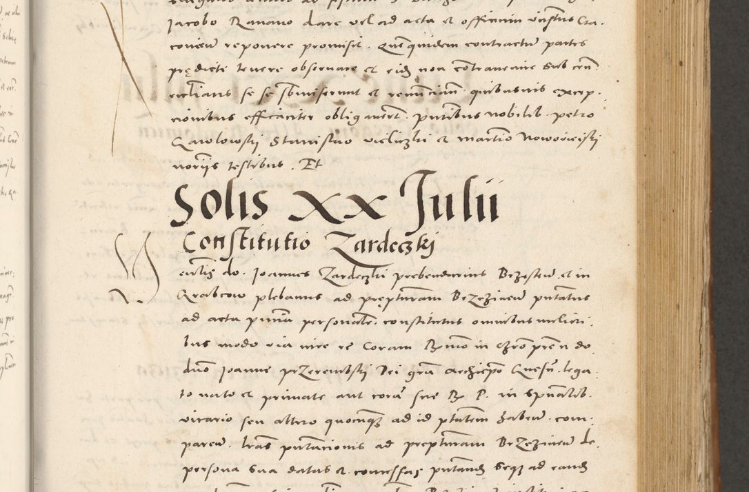 Zdjęcie nr 286 dla obiektu archiwalnego: Acta actorum, sententiarum tam diffinitivarum quam interloquutoriarum, decretorum, obligationum, quietationum et constitutionum procuratorum coram reverendo domino Andrea Przeczlauski scholastico vicarioque in spiritualibus generali Cracoviensi, ad annum Domini millesimum quingentesimum sexagesimum primum, cuius inditio quarta, pontidicatus Pii quarti, annus secundus, poeliciter sequuntur
