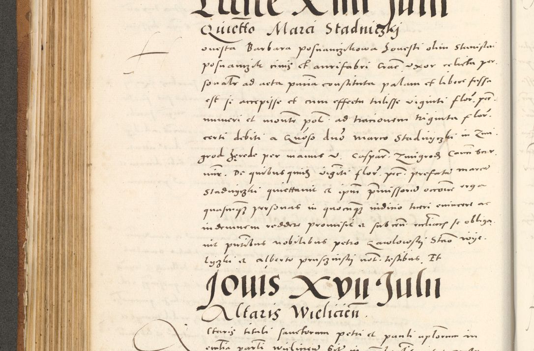 Zdjęcie nr 283 dla obiektu archiwalnego: Acta actorum, sententiarum tam diffinitivarum quam interloquutoriarum, decretorum, obligationum, quietationum et constitutionum procuratorum coram reverendo domino Andrea Przeczlauski scholastico vicarioque in spiritualibus generali Cracoviensi, ad annum Domini millesimum quingentesimum sexagesimum primum, cuius inditio quarta, pontidicatus Pii quarti, annus secundus, poeliciter sequuntur