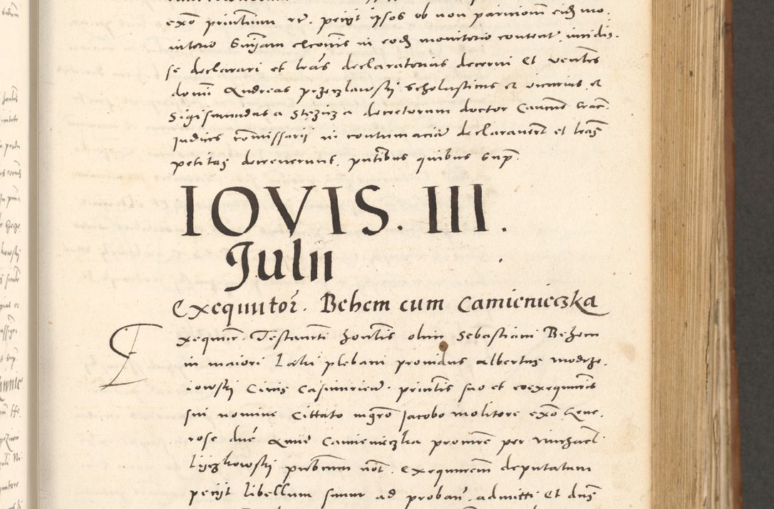 Zdjęcie nr 260 dla obiektu archiwalnego: Acta actorum, sententiarum tam diffinitivarum quam interloquutoriarum, decretorum, obligationum, quietationum et constitutionum procuratorum coram reverendo domino Andrea Przeczlauski scholastico vicarioque in spiritualibus generali Cracoviensi, ad annum Domini millesimum quingentesimum sexagesimum primum, cuius inditio quarta, pontidicatus Pii quarti, annus secundus, poeliciter sequuntur