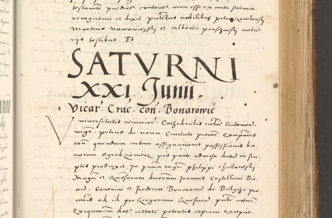 Zdjęcie nr 242 dla obiektu archiwalnego: Acta actorum, sententiarum tam diffinitivarum quam interloquutoriarum, decretorum, obligationum, quietationum et constitutionum procuratorum coram reverendo domino Andrea Przeczlauski scholastico vicarioque in spiritualibus generali Cracoviensi, ad annum Domini millesimum quingentesimum sexagesimum primum, cuius inditio quarta, pontidicatus Pii quarti, annus secundus, poeliciter sequuntur