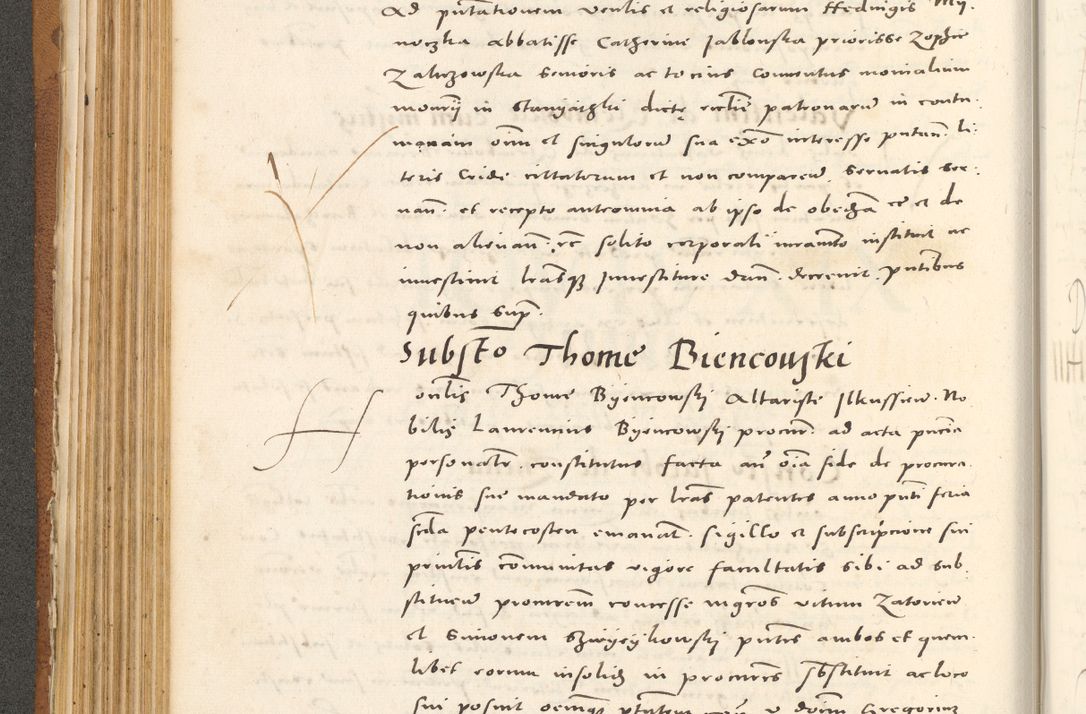 Zdjęcie nr 239 dla obiektu archiwalnego: Acta actorum, sententiarum tam diffinitivarum quam interloquutoriarum, decretorum, obligationum, quietationum et constitutionum procuratorum coram reverendo domino Andrea Przeczlauski scholastico vicarioque in spiritualibus generali Cracoviensi, ad annum Domini millesimum quingentesimum sexagesimum primum, cuius inditio quarta, pontidicatus Pii quarti, annus secundus, poeliciter sequuntur