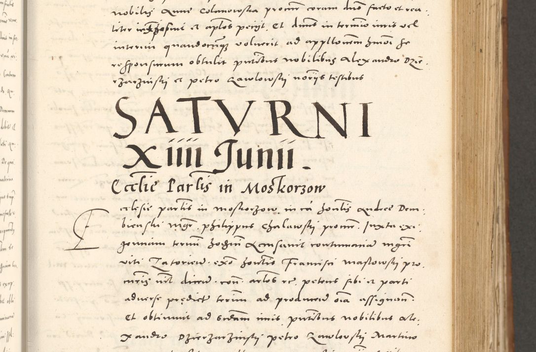 Zdjęcie nr 230 dla obiektu archiwalnego: Acta actorum, sententiarum tam diffinitivarum quam interloquutoriarum, decretorum, obligationum, quietationum et constitutionum procuratorum coram reverendo domino Andrea Przeczlauski scholastico vicarioque in spiritualibus generali Cracoviensi, ad annum Domini millesimum quingentesimum sexagesimum primum, cuius inditio quarta, pontidicatus Pii quarti, annus secundus, poeliciter sequuntur