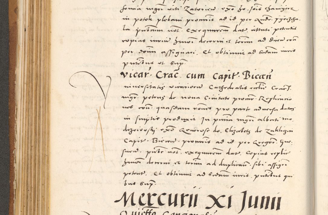 Zdjęcie nr 227 dla obiektu archiwalnego: Acta actorum, sententiarum tam diffinitivarum quam interloquutoriarum, decretorum, obligationum, quietationum et constitutionum procuratorum coram reverendo domino Andrea Przeczlauski scholastico vicarioque in spiritualibus generali Cracoviensi, ad annum Domini millesimum quingentesimum sexagesimum primum, cuius inditio quarta, pontidicatus Pii quarti, annus secundus, poeliciter sequuntur