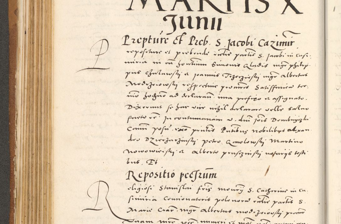 Zdjęcie nr 225 dla obiektu archiwalnego: Acta actorum, sententiarum tam diffinitivarum quam interloquutoriarum, decretorum, obligationum, quietationum et constitutionum procuratorum coram reverendo domino Andrea Przeczlauski scholastico vicarioque in spiritualibus generali Cracoviensi, ad annum Domini millesimum quingentesimum sexagesimum primum, cuius inditio quarta, pontidicatus Pii quarti, annus secundus, poeliciter sequuntur