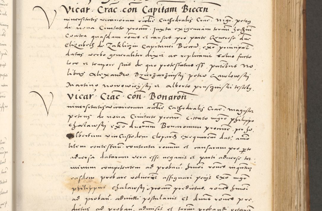 Zdjęcie nr 222 dla obiektu archiwalnego: Acta actorum, sententiarum tam diffinitivarum quam interloquutoriarum, decretorum, obligationum, quietationum et constitutionum procuratorum coram reverendo domino Andrea Przeczlauski scholastico vicarioque in spiritualibus generali Cracoviensi, ad annum Domini millesimum quingentesimum sexagesimum primum, cuius inditio quarta, pontidicatus Pii quarti, annus secundus, poeliciter sequuntur