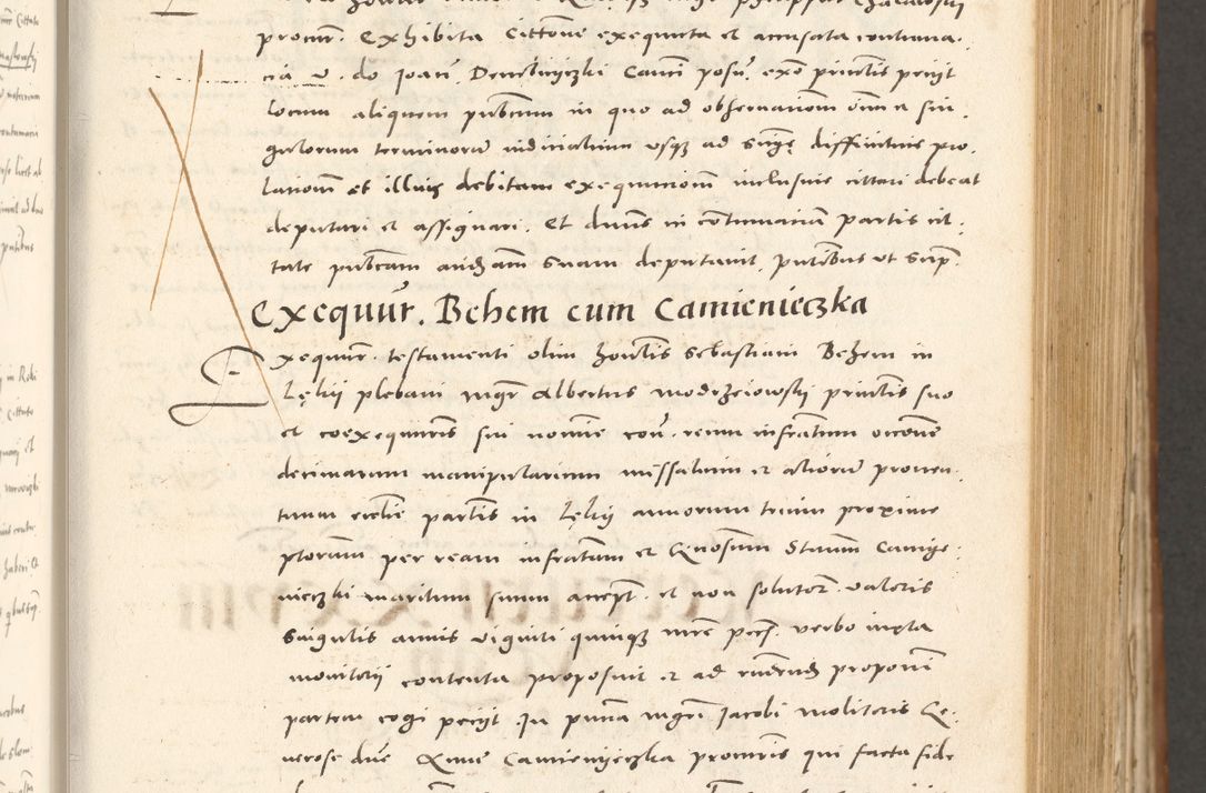 Zdjęcie nr 208 dla obiektu archiwalnego: Acta actorum, sententiarum tam diffinitivarum quam interloquutoriarum, decretorum, obligationum, quietationum et constitutionum procuratorum coram reverendo domino Andrea Przeczlauski scholastico vicarioque in spiritualibus generali Cracoviensi, ad annum Domini millesimum quingentesimum sexagesimum primum, cuius inditio quarta, pontidicatus Pii quarti, annus secundus, poeliciter sequuntur