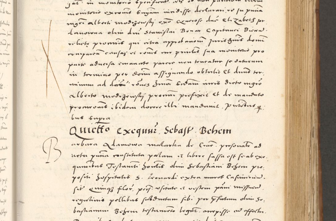 Zdjęcie nr 206 dla obiektu archiwalnego: Acta actorum, sententiarum tam diffinitivarum quam interloquutoriarum, decretorum, obligationum, quietationum et constitutionum procuratorum coram reverendo domino Andrea Przeczlauski scholastico vicarioque in spiritualibus generali Cracoviensi, ad annum Domini millesimum quingentesimum sexagesimum primum, cuius inditio quarta, pontidicatus Pii quarti, annus secundus, poeliciter sequuntur