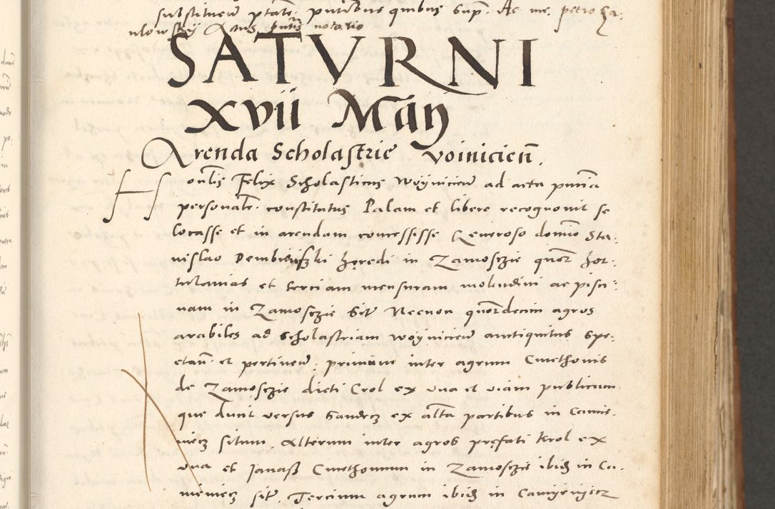 Zdjęcie nr 188 dla obiektu archiwalnego: Acta actorum, sententiarum tam diffinitivarum quam interloquutoriarum, decretorum, obligationum, quietationum et constitutionum procuratorum coram reverendo domino Andrea Przeczlauski scholastico vicarioque in spiritualibus generali Cracoviensi, ad annum Domini millesimum quingentesimum sexagesimum primum, cuius inditio quarta, pontidicatus Pii quarti, annus secundus, poeliciter sequuntur