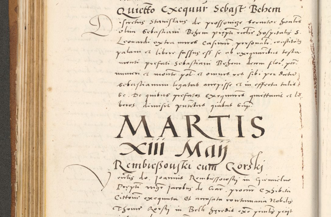 Zdjęcie nr 179 dla obiektu archiwalnego: Acta actorum, sententiarum tam diffinitivarum quam interloquutoriarum, decretorum, obligationum, quietationum et constitutionum procuratorum coram reverendo domino Andrea Przeczlauski scholastico vicarioque in spiritualibus generali Cracoviensi, ad annum Domini millesimum quingentesimum sexagesimum primum, cuius inditio quarta, pontidicatus Pii quarti, annus secundus, poeliciter sequuntur