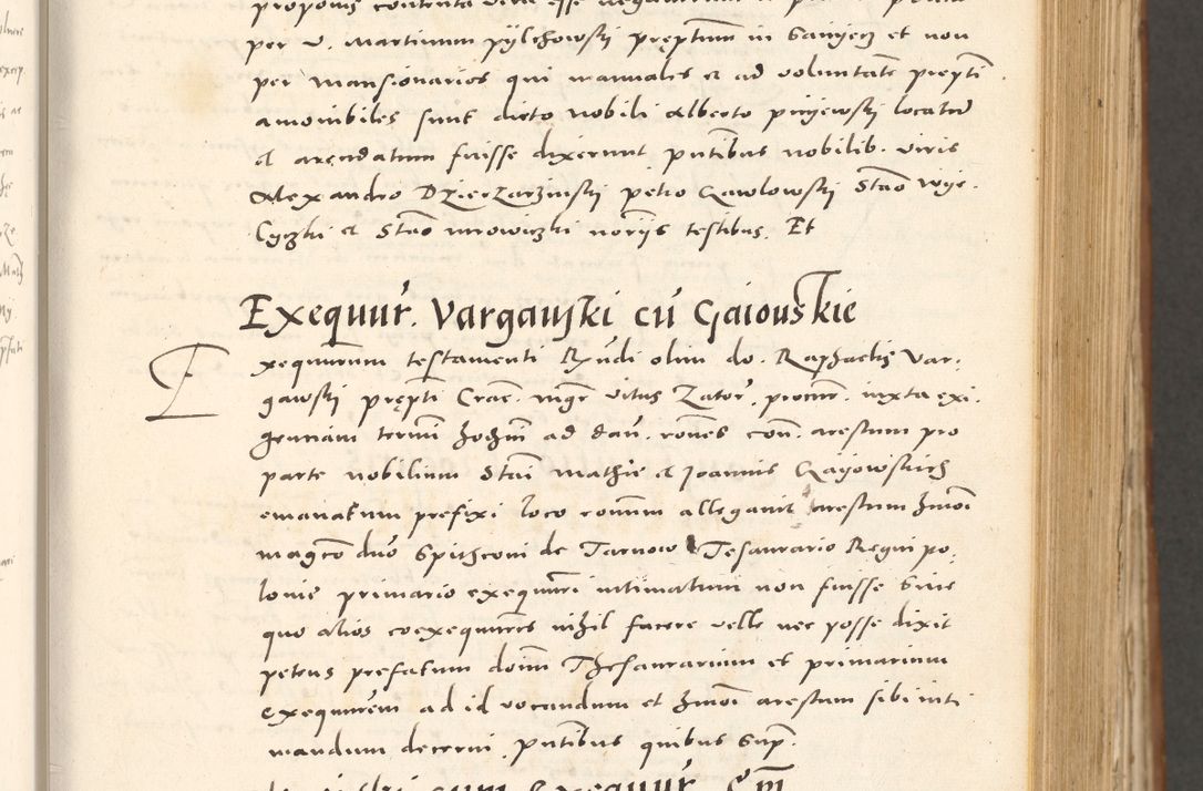 Zdjęcie nr 162 dla obiektu archiwalnego: Acta actorum, sententiarum tam diffinitivarum quam interloquutoriarum, decretorum, obligationum, quietationum et constitutionum procuratorum coram reverendo domino Andrea Przeczlauski scholastico vicarioque in spiritualibus generali Cracoviensi, ad annum Domini millesimum quingentesimum sexagesimum primum, cuius inditio quarta, pontidicatus Pii quarti, annus secundus, poeliciter sequuntur