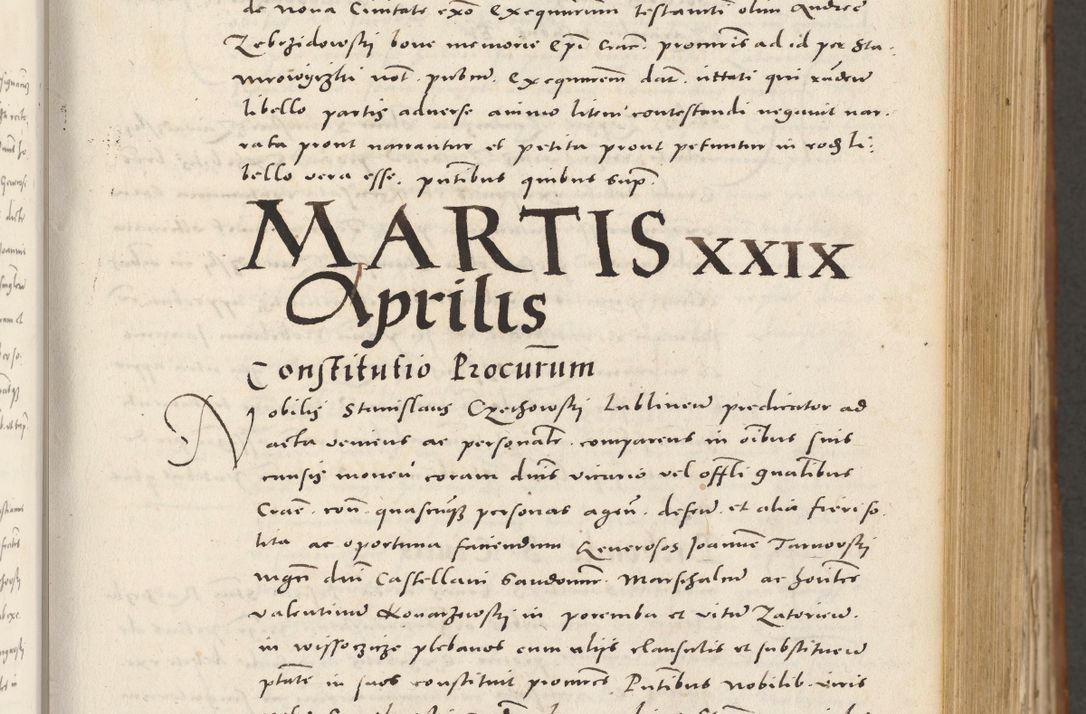 Zdjęcie nr 156 dla obiektu archiwalnego: Acta actorum, sententiarum tam diffinitivarum quam interloquutoriarum, decretorum, obligationum, quietationum et constitutionum procuratorum coram reverendo domino Andrea Przeczlauski scholastico vicarioque in spiritualibus generali Cracoviensi, ad annum Domini millesimum quingentesimum sexagesimum primum, cuius inditio quarta, pontidicatus Pii quarti, annus secundus, poeliciter sequuntur