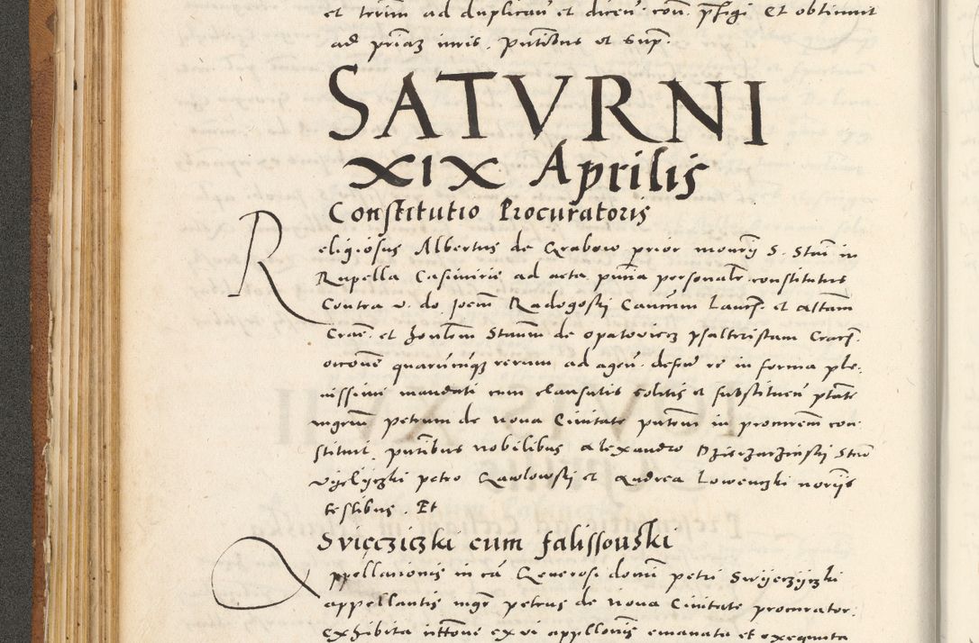 Zdjęcie nr 141 dla obiektu archiwalnego: Acta actorum, sententiarum tam diffinitivarum quam interloquutoriarum, decretorum, obligationum, quietationum et constitutionum procuratorum coram reverendo domino Andrea Przeczlauski scholastico vicarioque in spiritualibus generali Cracoviensi, ad annum Domini millesimum quingentesimum sexagesimum primum, cuius inditio quarta, pontidicatus Pii quarti, annus secundus, poeliciter sequuntur