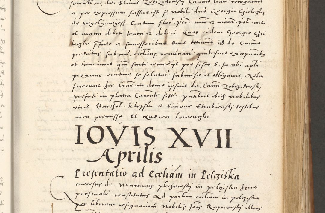 Zdjęcie nr 140 dla obiektu archiwalnego: Acta actorum, sententiarum tam diffinitivarum quam interloquutoriarum, decretorum, obligationum, quietationum et constitutionum procuratorum coram reverendo domino Andrea Przeczlauski scholastico vicarioque in spiritualibus generali Cracoviensi, ad annum Domini millesimum quingentesimum sexagesimum primum, cuius inditio quarta, pontidicatus Pii quarti, annus secundus, poeliciter sequuntur